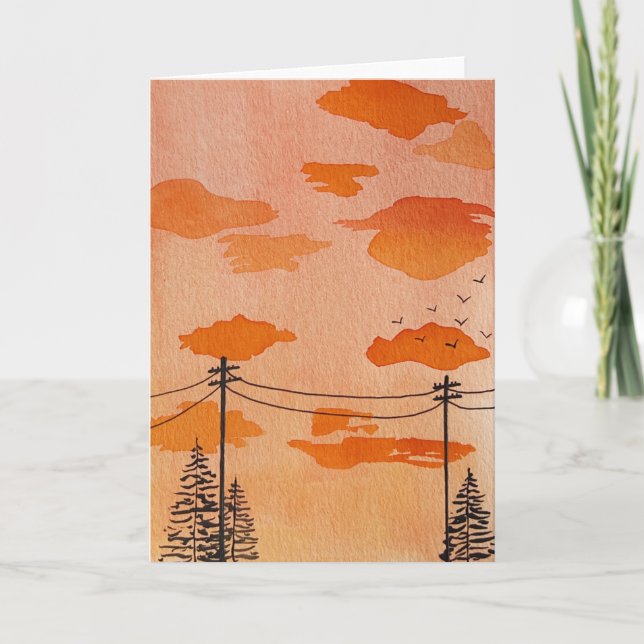 Suburban Sunset Invitation (Front)