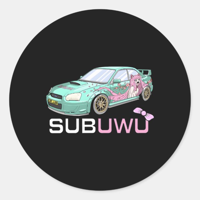 Subuwu Anime Otaku Fan Classic Round Sticker (Front)