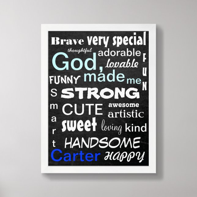 Subway ART Personalize for a Boy Framed Art (Framed Front)