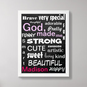Subway ART Personalize for a Girl Framed Art
