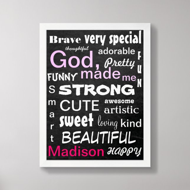 Subway ART Personalize for a Girl Framed Art (Framed Front)