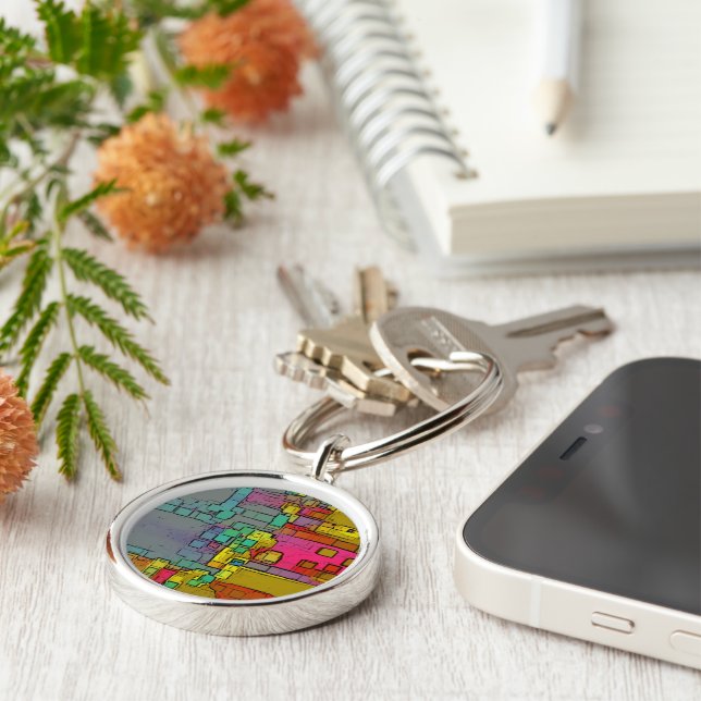 "Subway" Geometric Art Keychain (Side)