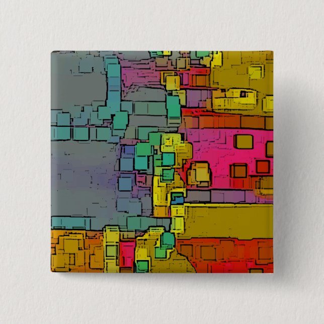 "Subway" Geometric Art Pinback Button (Front)
