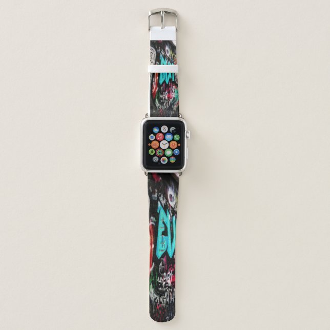 Subway graffiti art apple watch band (Front)