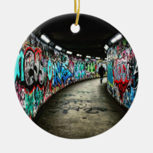 Subway graffiti art ceramic ornament