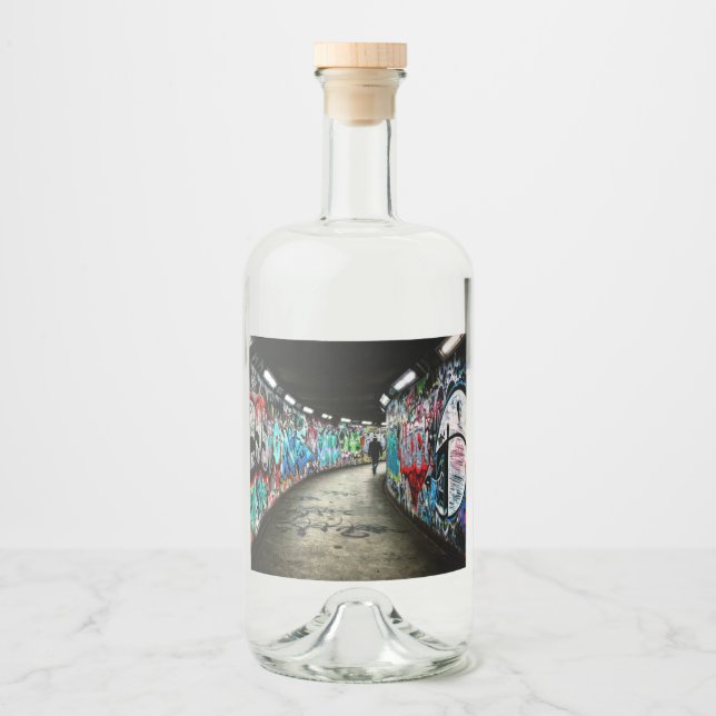 Subway graffiti art liquor bottle label (Front)