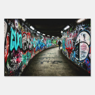 Subway graffiti sign