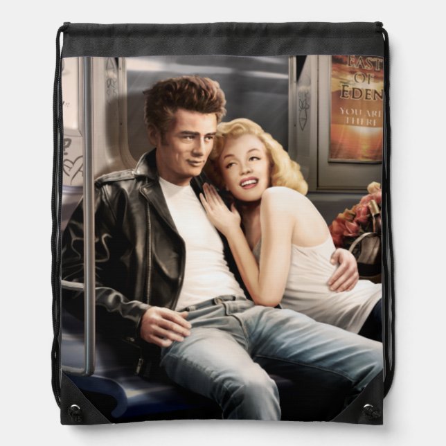 Subway Riders 2 Drawstring Bag (Front)