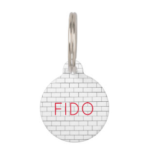 Subway Tile Modern PET NAME PHONE Architectural Pet ID Tag