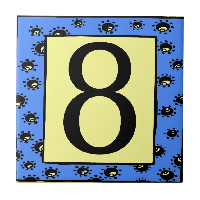 Subway Tiles Blue Frame Stars 8 (Front)