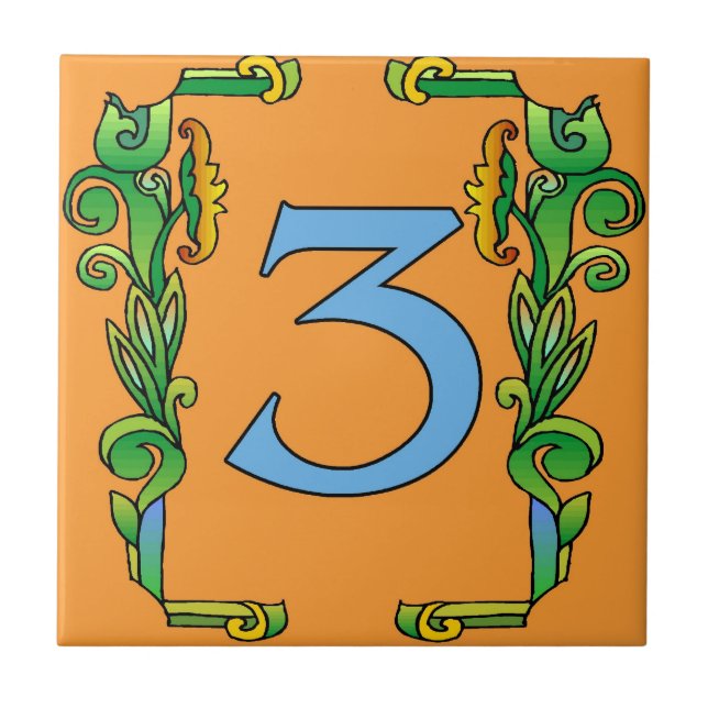 Subway Tiles Green Scroll Frame 3 Three (Front)