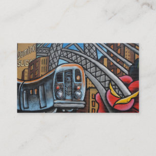 Subway train urban graffiti art business card