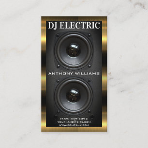 Subwoofer Speaker Box Gold Metallic Trim Business Card