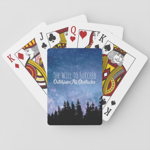 Succeeding Motivational Inspirational Quote Stars Playing Cards