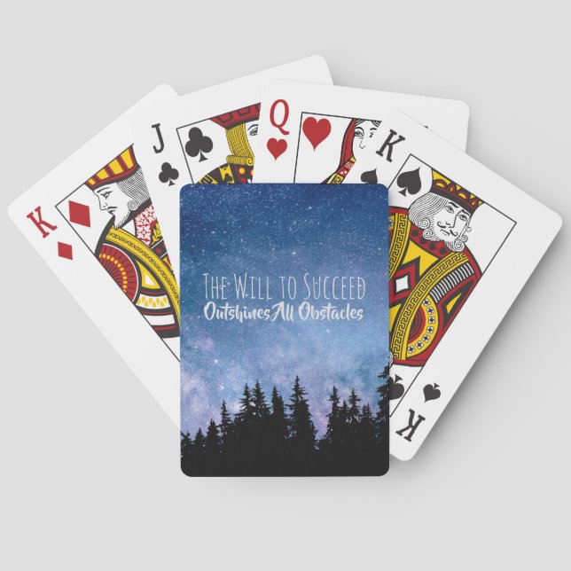 Succeeding Motivational Inspirational Quote Stars Poker Cards (Back)