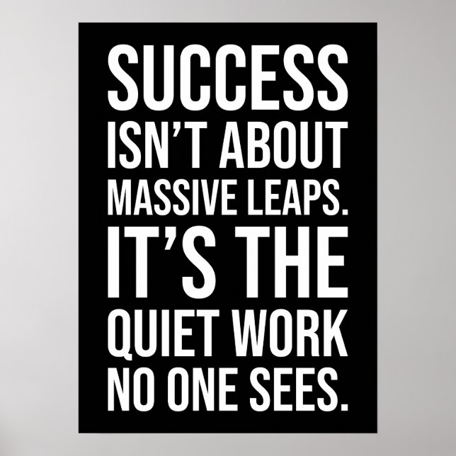 Success About Is Quiet Work - Gym, Hustle, Grind Poster (Front)