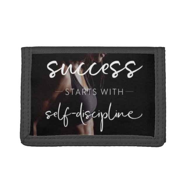 Success And Discipline - Women's Gym Motivational Trifold Wallet (Front)