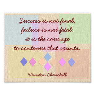 Success and Failure-print Winston Churchill- quote Photo Print