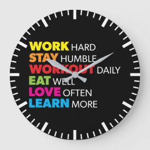 Success and Gym Motivational Large Clock