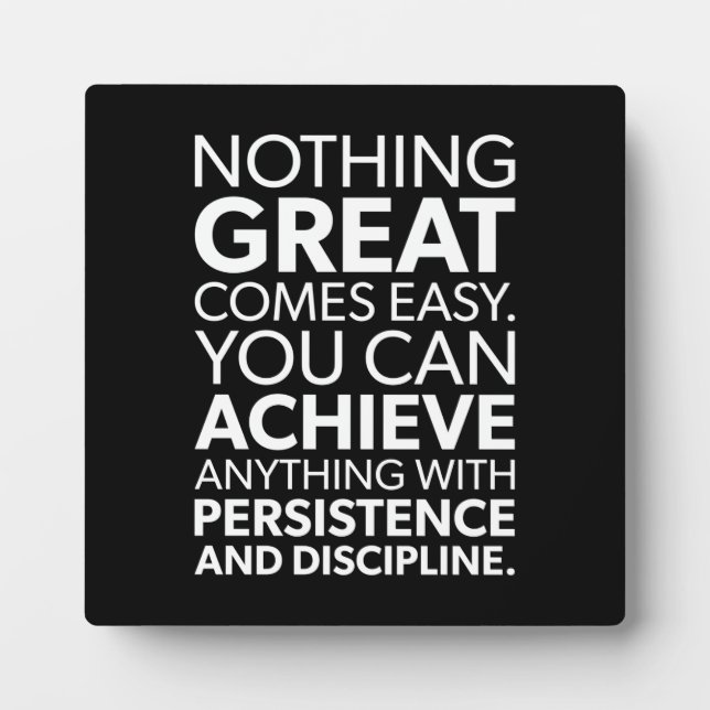 Success and Gym Motivational Plaque (Front)