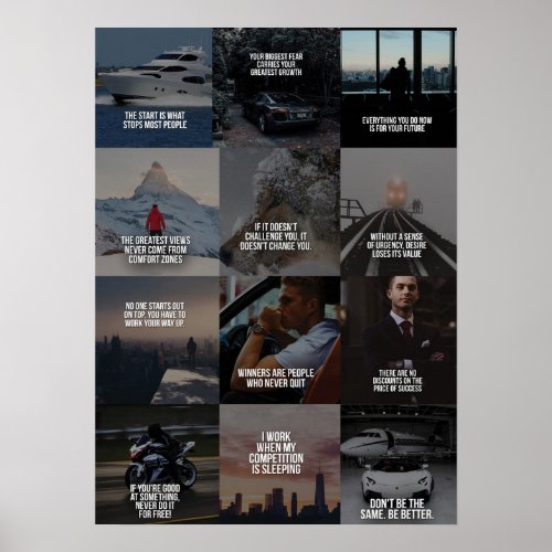 Success and Wealth Compilation Motivation Poster