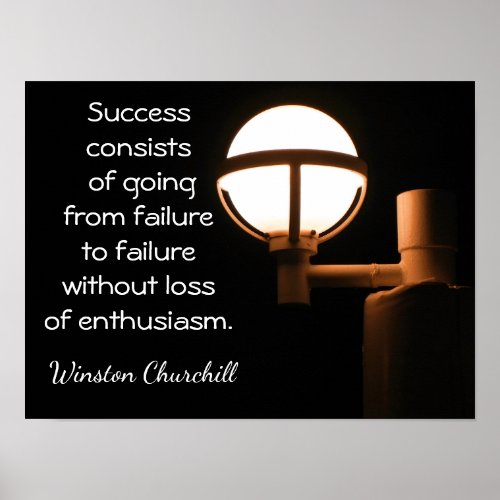 Success Art Print  Winston Churchill quote