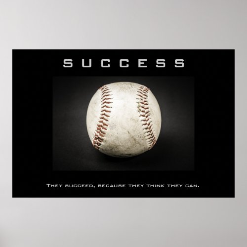 Success Baseball Artwork Motivational Inspire Poster