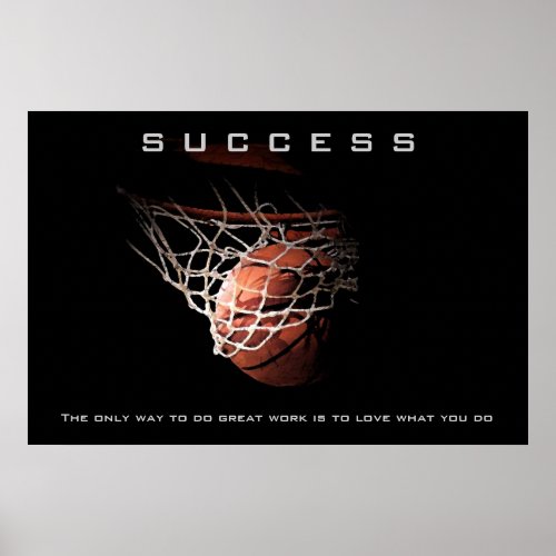 Success Basketball Sport Artwork Motivational Poster