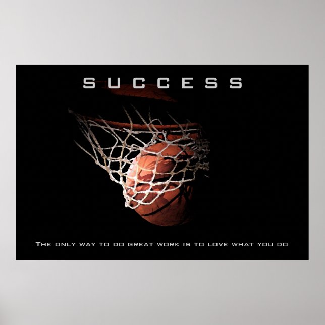 Success Basketball Sport Artwork Motivational Poster (Front)