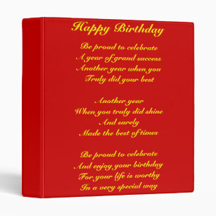 Success birthday tribute 3 ring binder