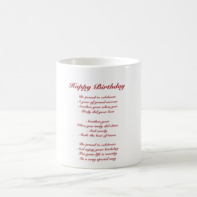 Success birthday tribute coffee mug (Center)