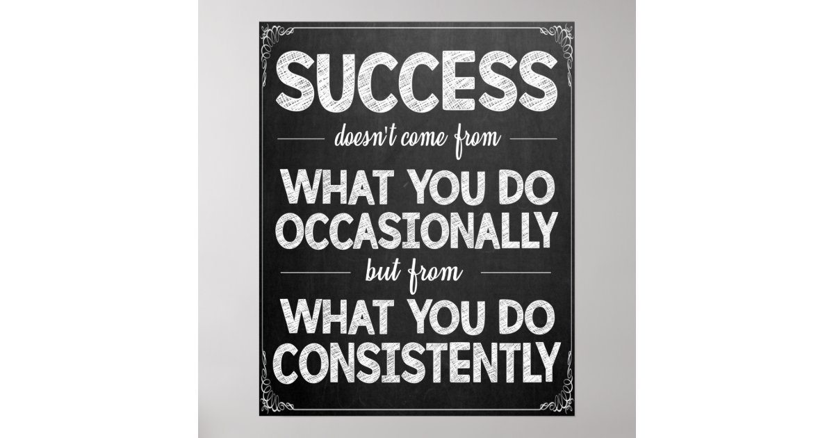 Success Black and White Classroom Poster Zazzle