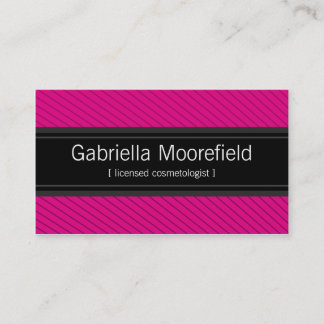 Success Black Pink Cosmetologist Business Cards