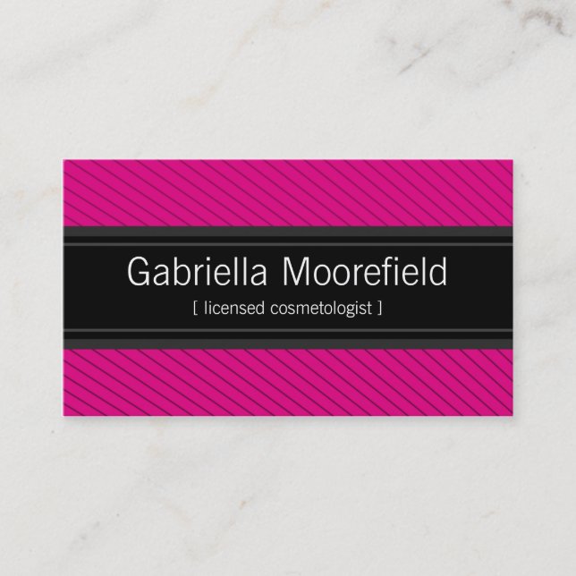 Success Black Pink Cosmetologist Business Cards (Front)