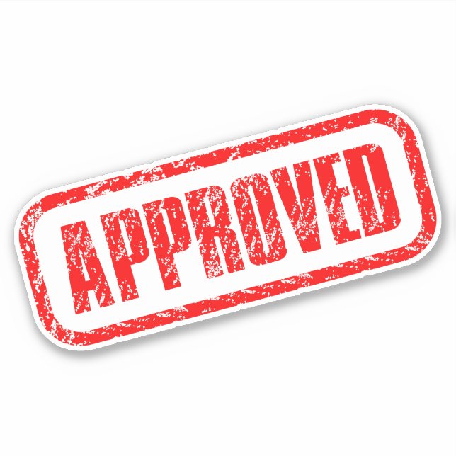 Success Certified - Officially Approved Stamp Sticker (Front)