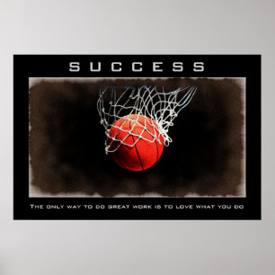 Success Close-up Basketball Artwork Motivational Poster