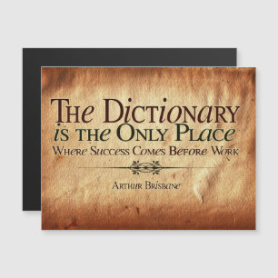 Success Comes Before Work Magnetic Postcard