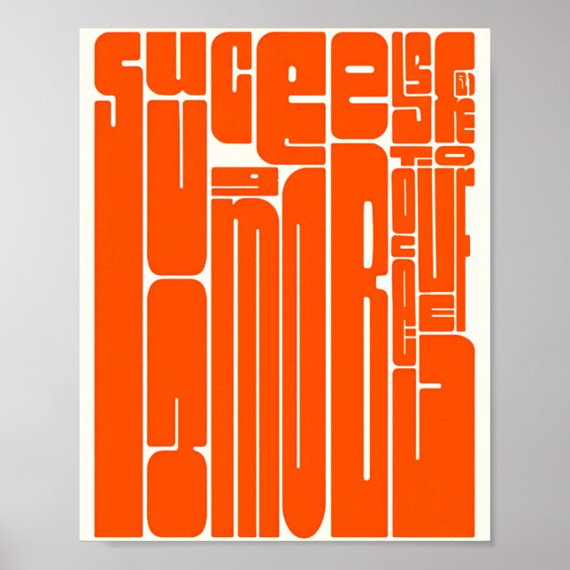 Success & Courage Inspirational Poster – Bold Retr (Front)