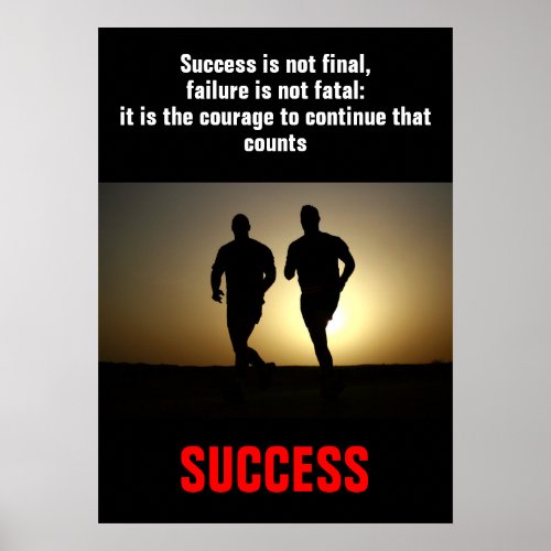 Success Courage Running Fitness Motivational Poster
