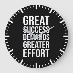 Success Demands Effort - Gym, Hustle, Success Large Clock