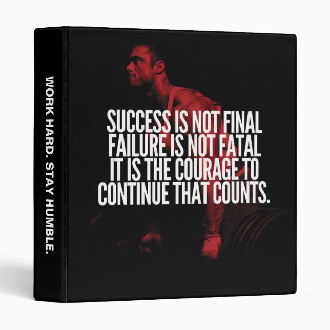 Success, Failure and Courage. Workout Motivational Binder (Front/Spine)
