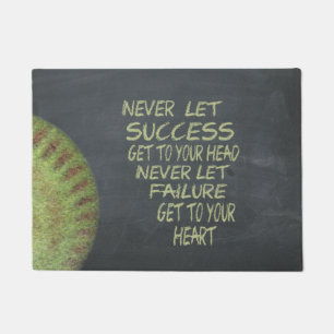 Success Fastpitch Softball Motivational Doormat