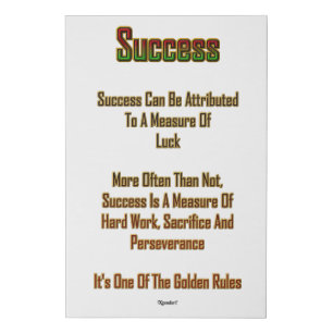 Success Faux Canvas Print