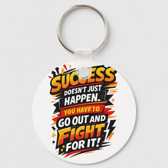 Success Fighter Quote Keychain (Front)