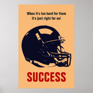 Success Football Motivational Inspirational PopArt Poster