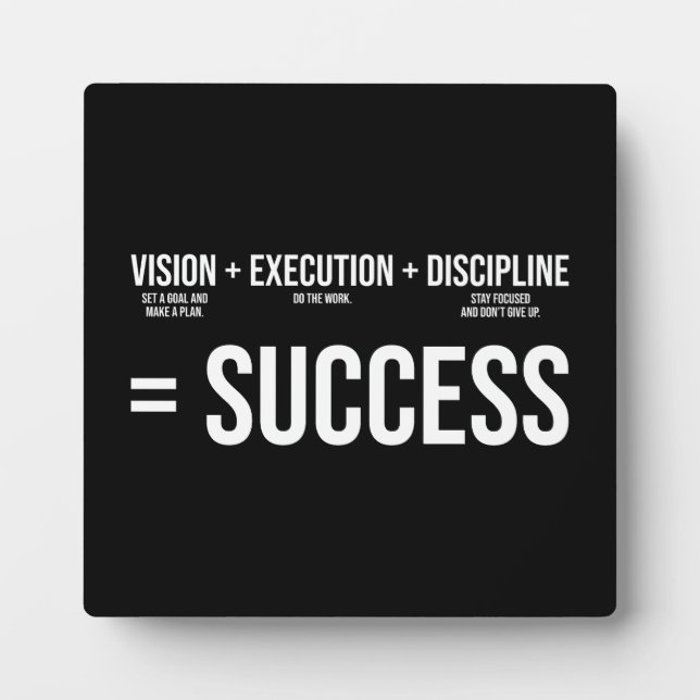 Success Formula - Gym, Hustle, Entrepreneur Plaque (Front)