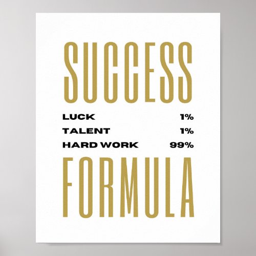 Success Formula Inspiring Poster