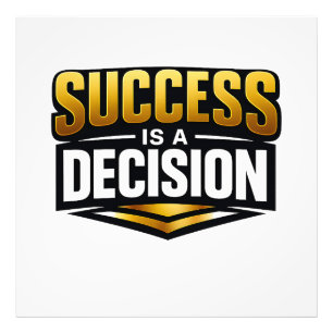 Success Gold Typography on Black Photo Print
