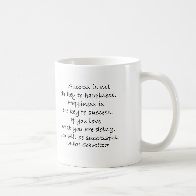 Success & Happiness Quote Coffee Mug Cup (Right)