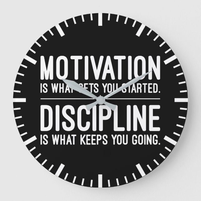 Success, Hustle, Grind and Gym Motivational  Large Clock (Front)